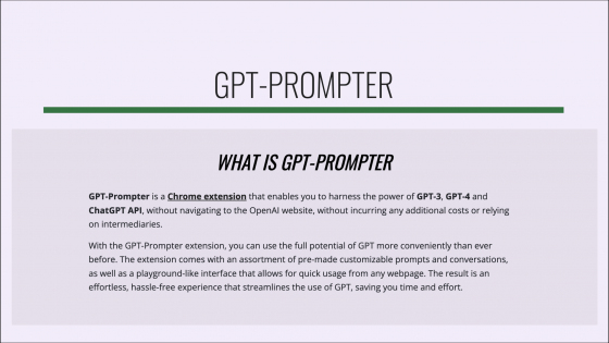 GPT-Prompter : Преимущества, Особенности, Стоимость