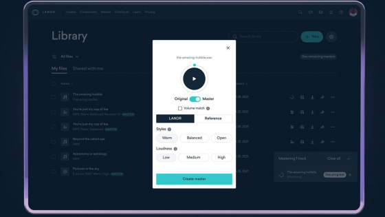 Landr - Информация об ИИ инструменте и его Описание