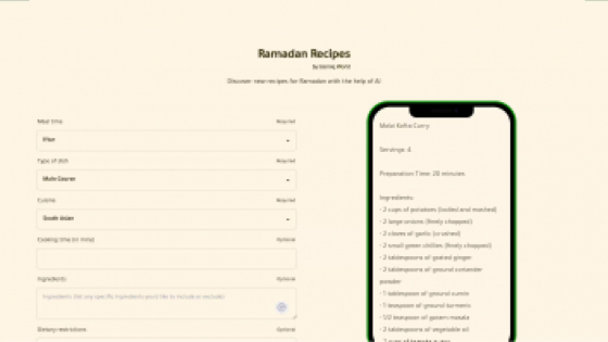 Ramadan Recipes : KI-Tool Funktionen, Informationen, Preisgestaltung
