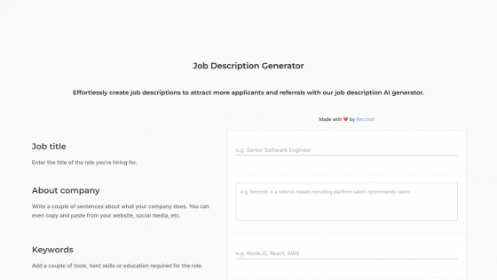 Job Description Generator: Useful information, Features, Benefits