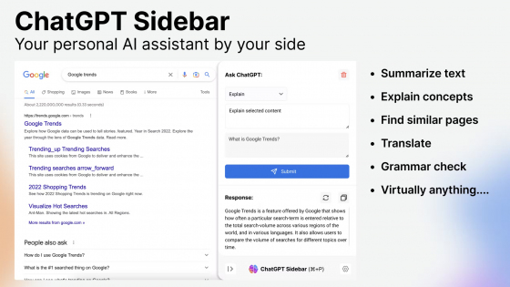 ChatGPT Sidebar with GPT-4 - Einblicke, Vorteile, Preisgestaltung