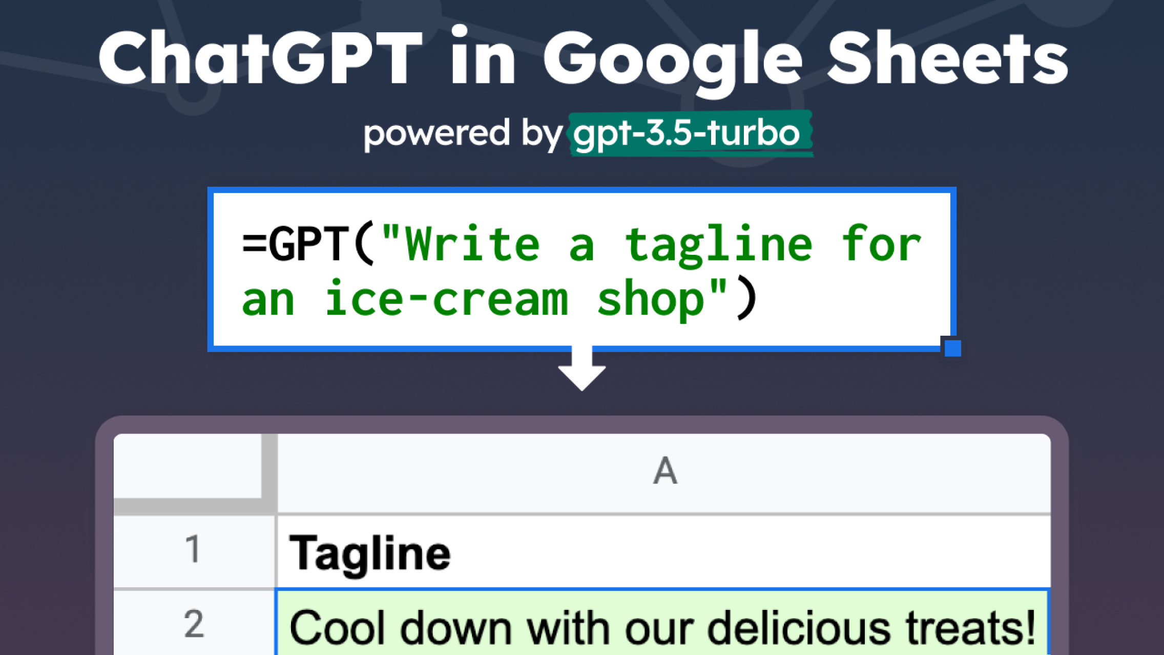 GPT for Sheets AI tool for inspiration, categorization, translation
