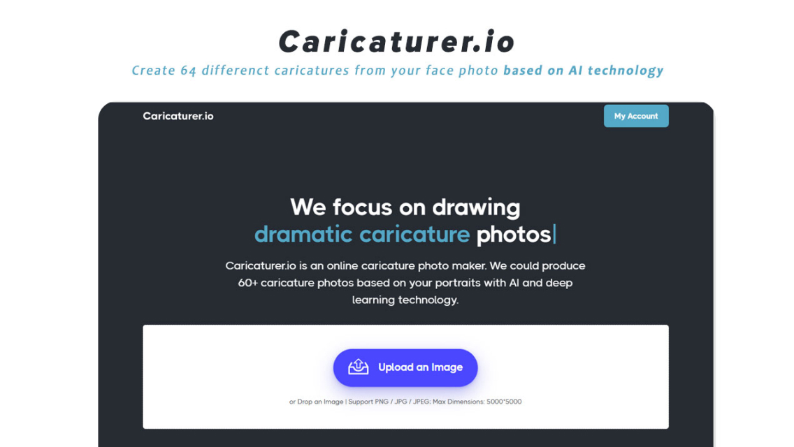 Caricaturer.io - Create Amusing Caricatures With AI Tool | Waildworld.com