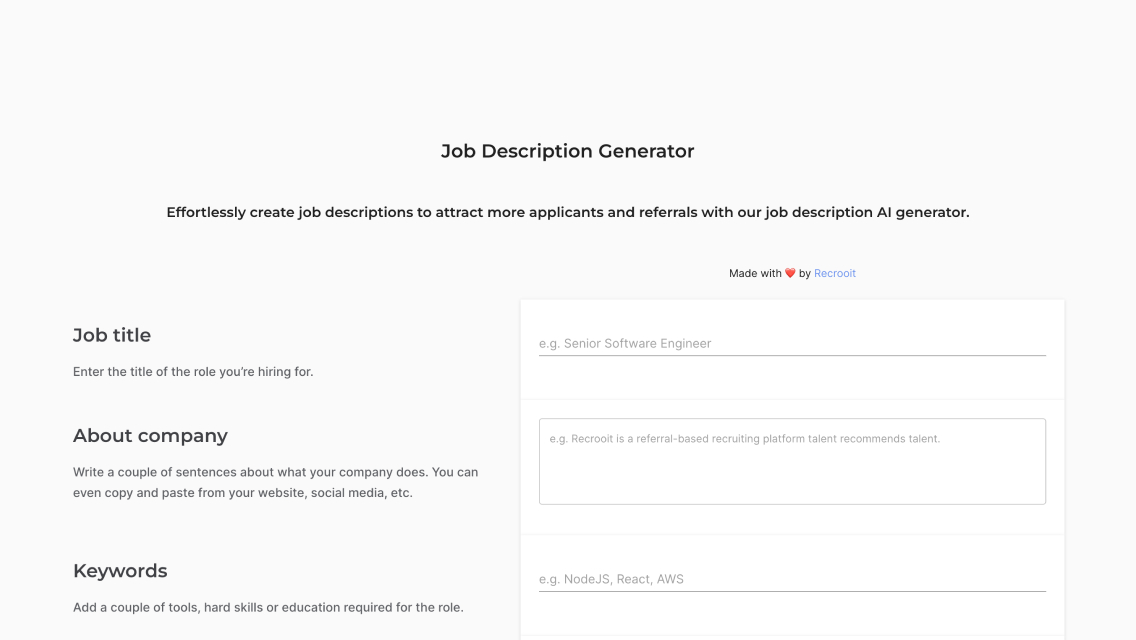 Job Description Generator Create Compelling Job Descriptions with AI