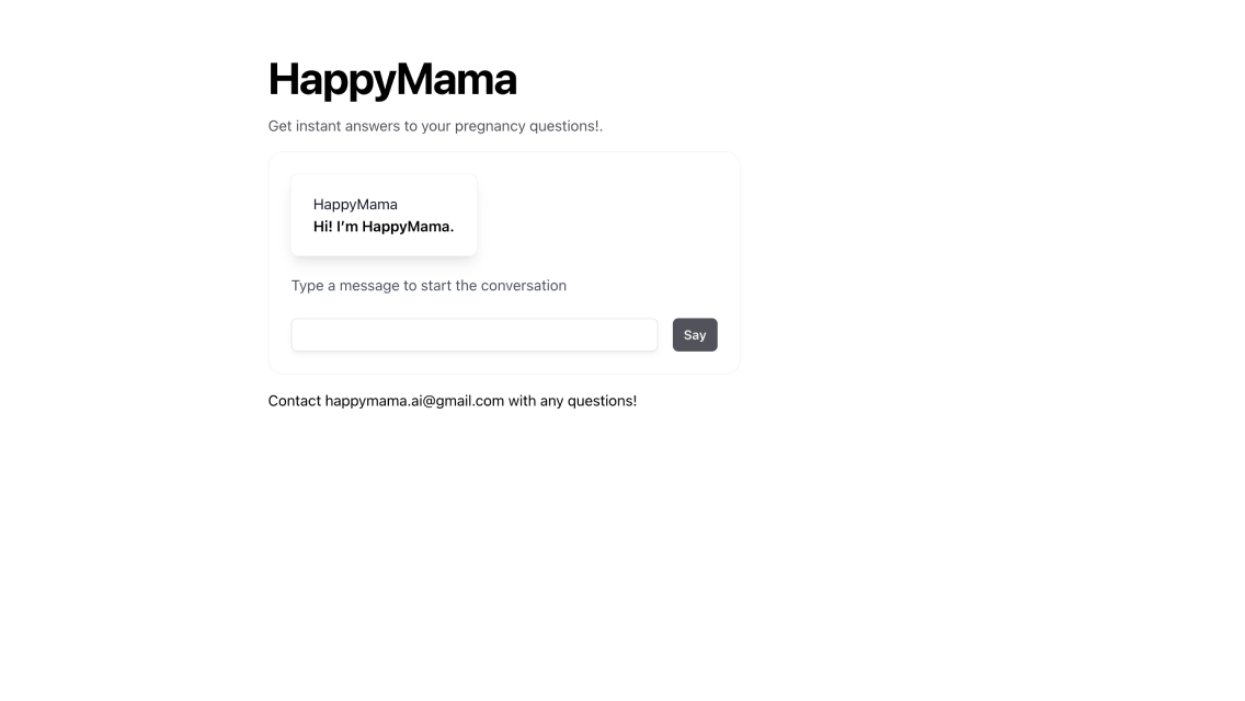 Happy Mama Instant pregnancy advice via AI chatbot